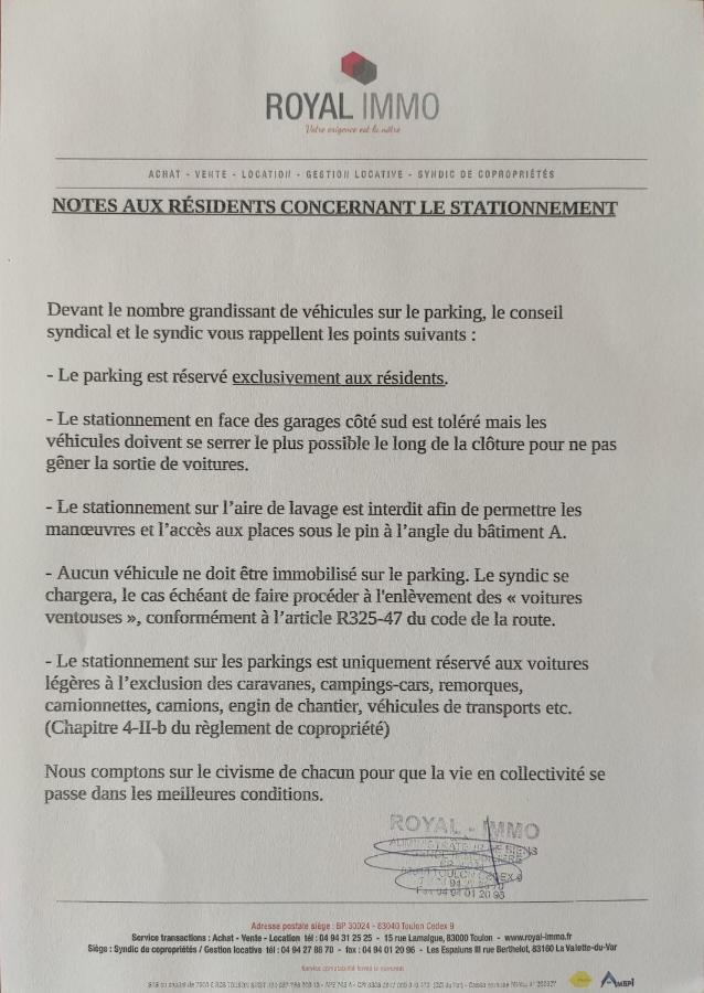 T3 Appartement Dans Residence - Parking - Balcon - Wifi - Clim La Valette-du-Var Exterior photo